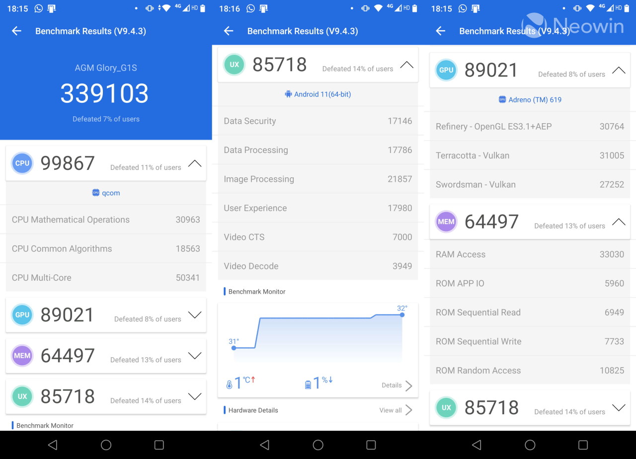agm glory g1s screenshots