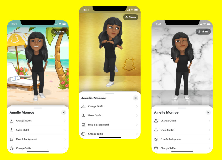 Custom backgrounds for Bitmojis of snapchat subscribers
